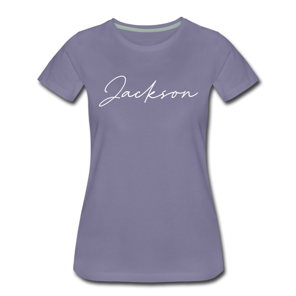 Jackson County Cursive Women's T-Shirt - washed violet