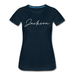 Jackson County Cursive Women's T-Shirt - deep navy