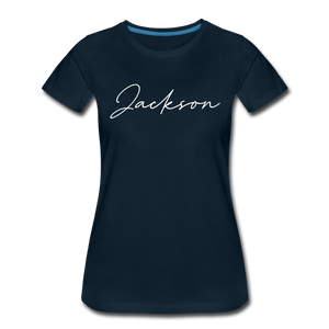 Jackson County Cursive Women's T-Shirt - deep navy