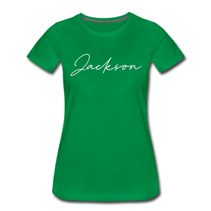 Jackson County Cursive Women's T-Shirt - kelly green