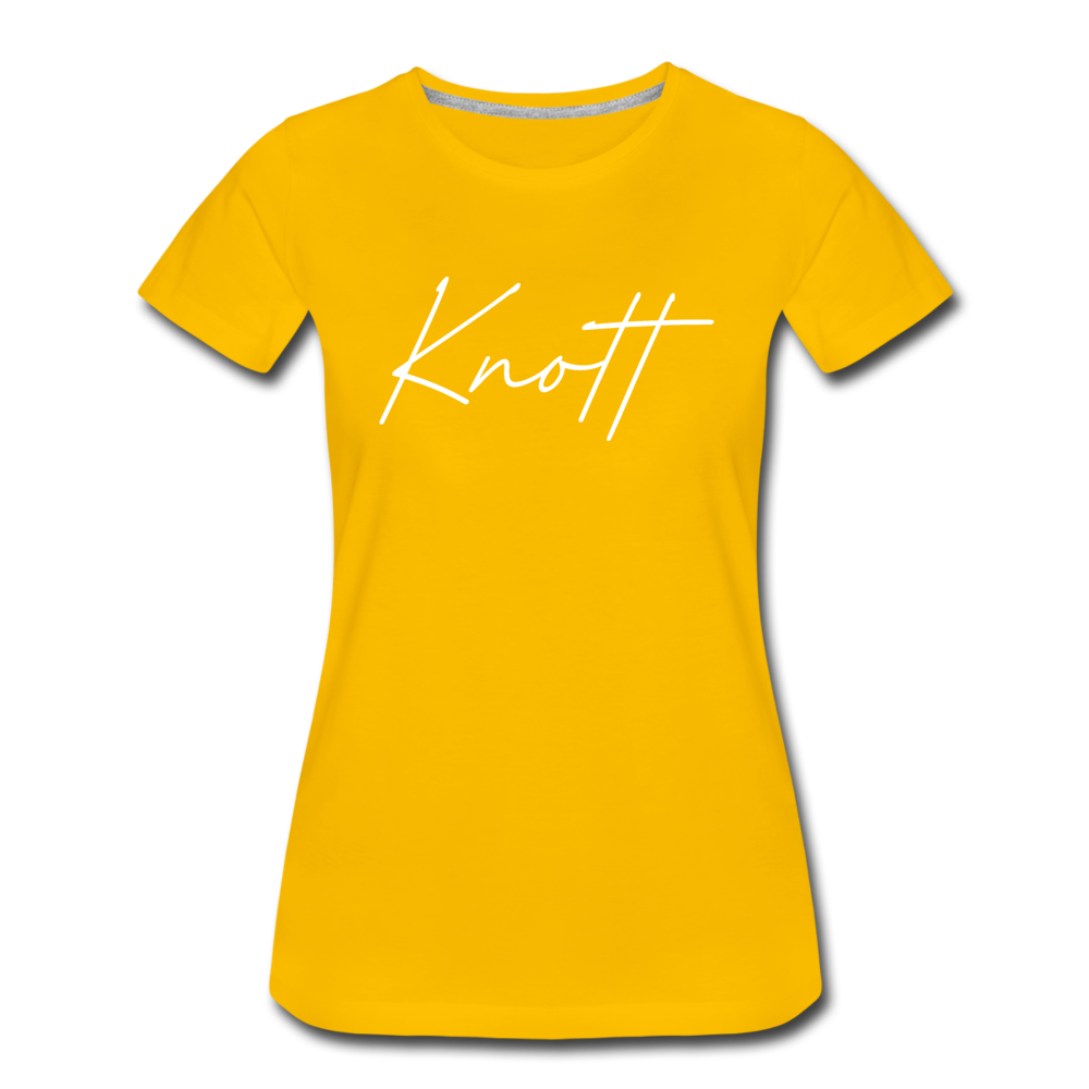 Knott County Cursive Women's T-Shirt - sun yellow