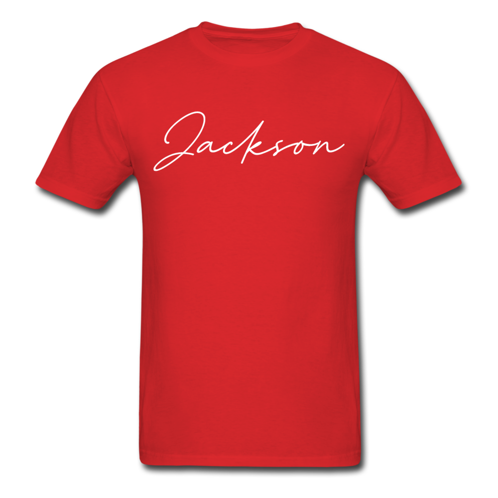 Jackson County Cursive T-Shirt - red