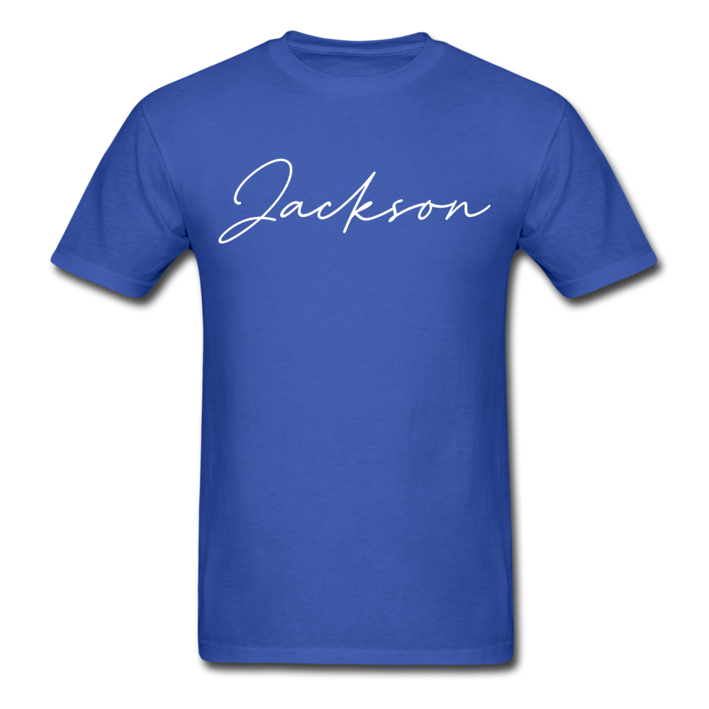 Jackson County Cursive T-Shirt - royal blue