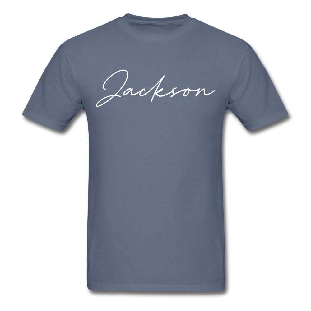 Jackson County Cursive T-Shirt - denim