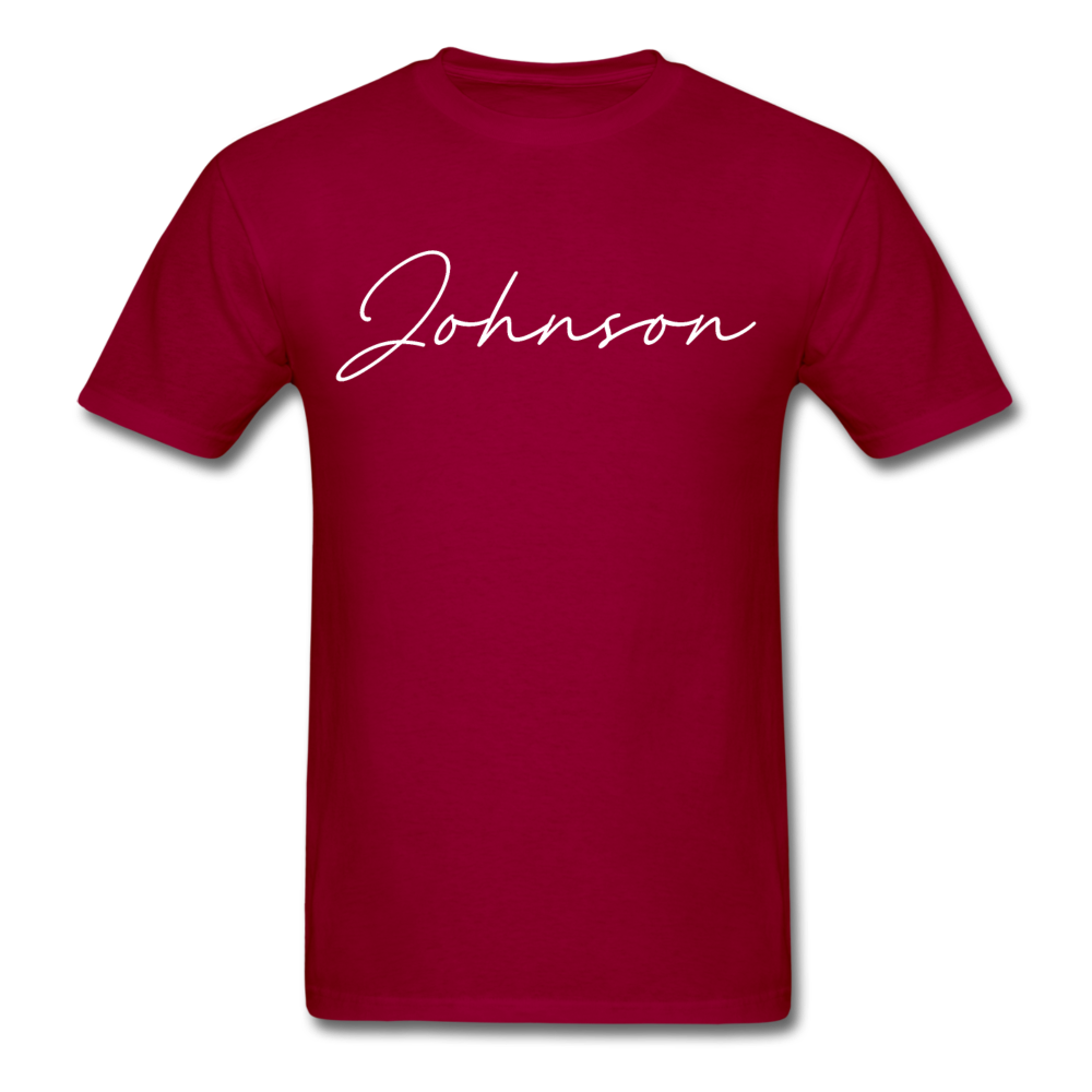 Johnson County Cursive T-Shirt - dark red