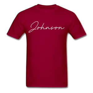 Johnson County Cursive T-Shirt - dark red