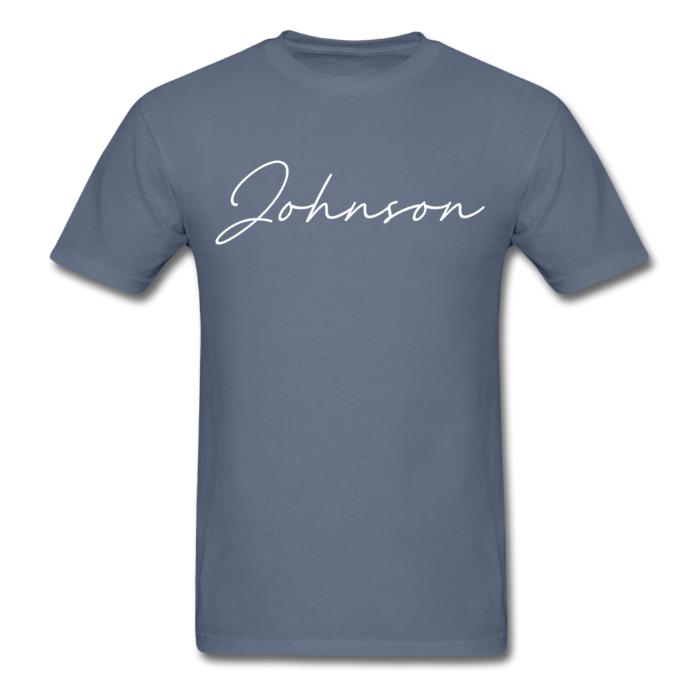 Johnson County Cursive T-Shirt - denim