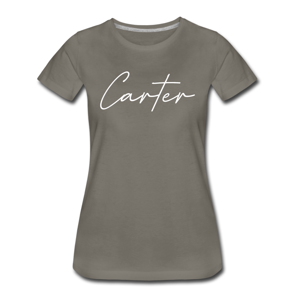 Carter County Cursive Women's T-Shirt - asphalt gray