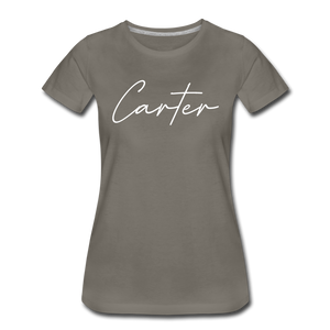 Carter County Cursive Women's T-Shirt - asphalt gray