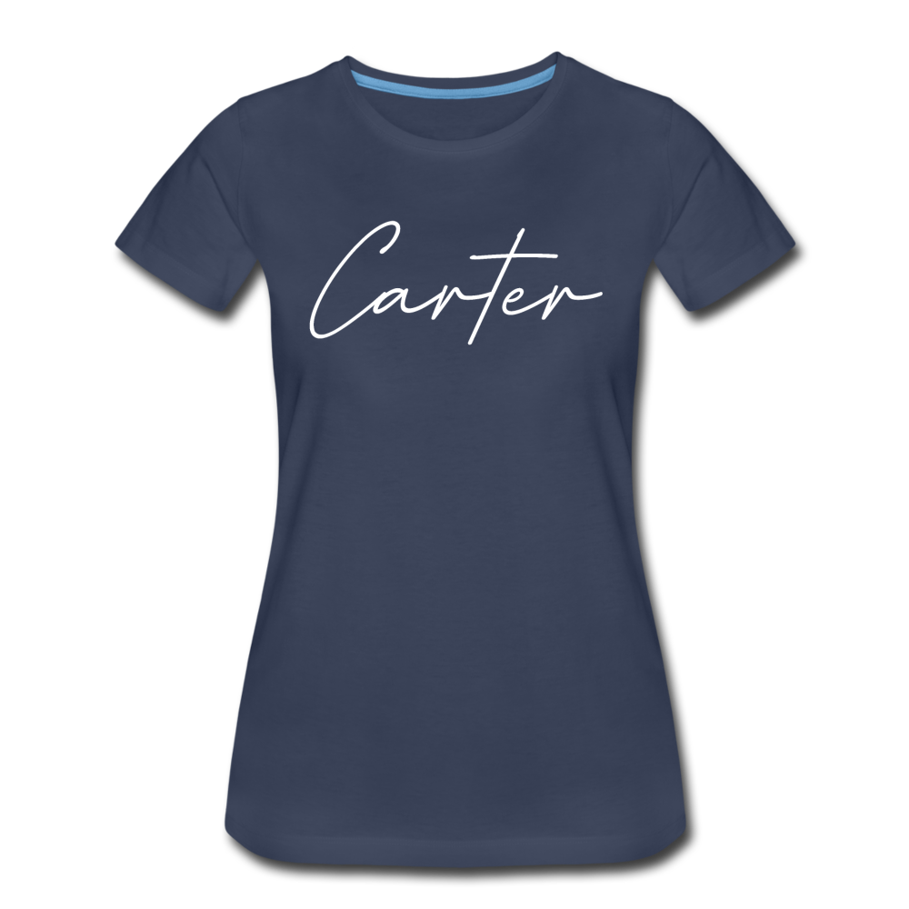 Carter County Cursive Women's T-Shirt - navy