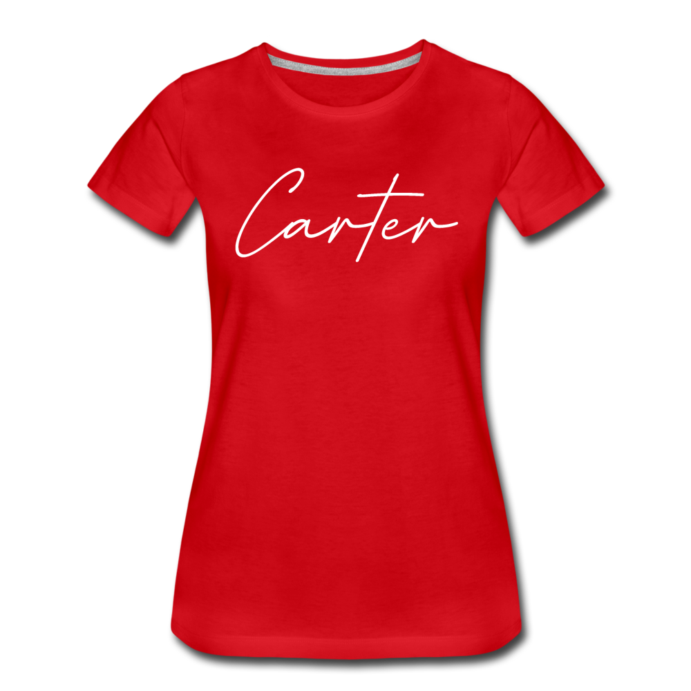 Carter County Cursive Women's T-Shirt - red