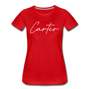 Carter County Cursive Women's T-Shirt - red