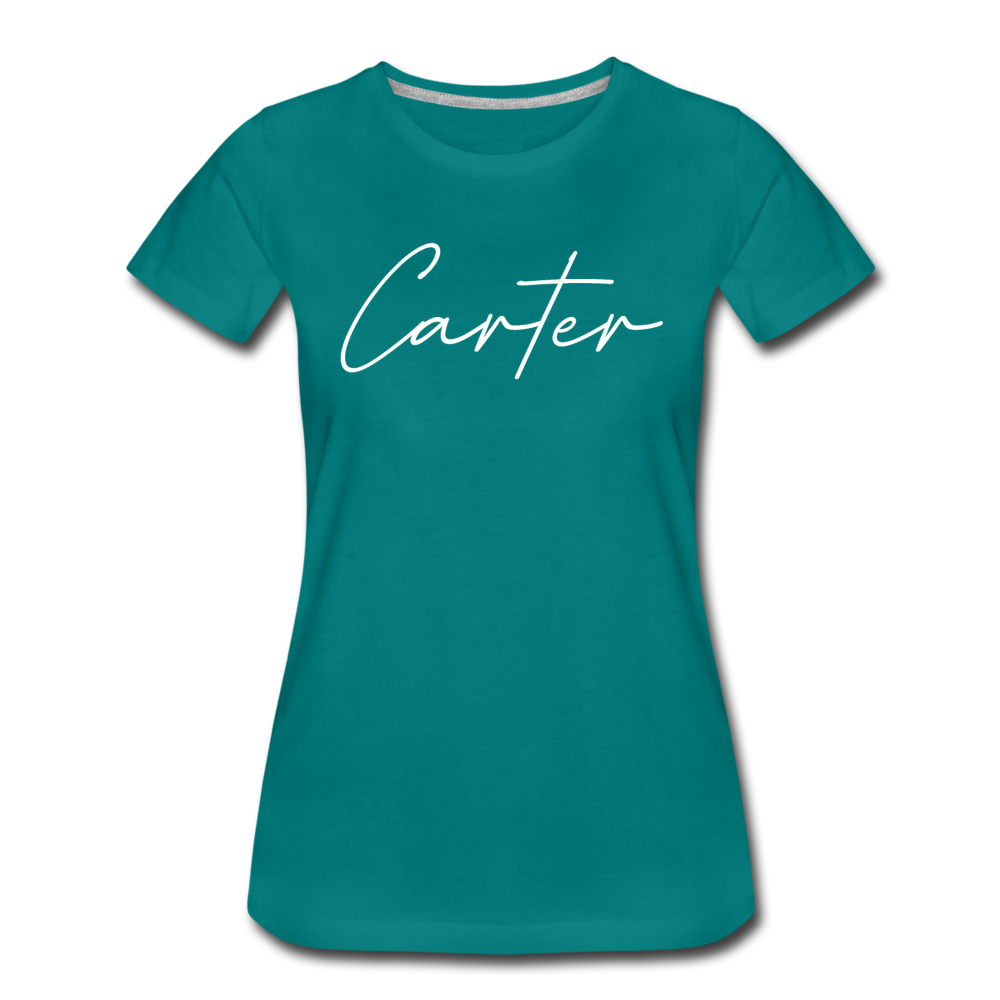 Carter County Cursive Women's T-Shirt - teal