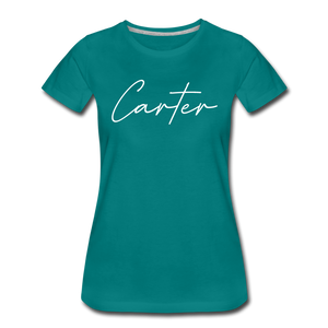 Carter County Cursive Women's T-Shirt - teal