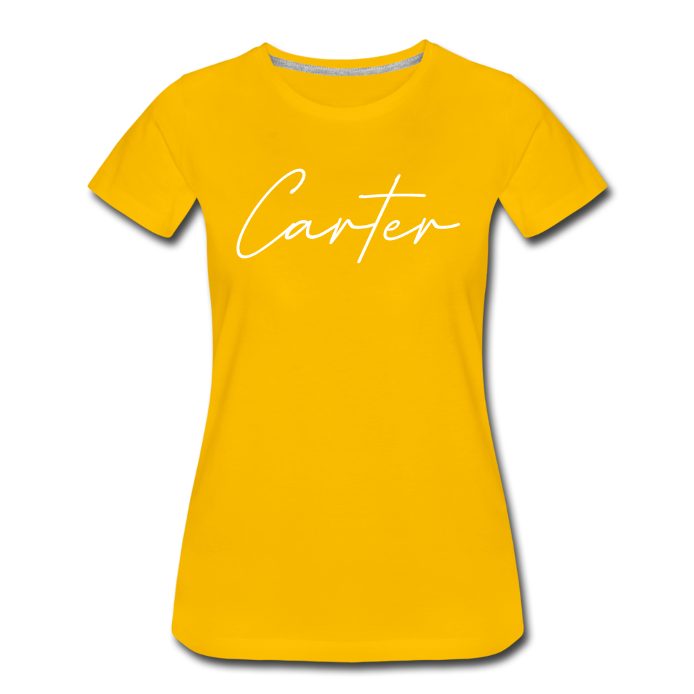 Carter County Cursive Women's T-Shirt - sun yellow