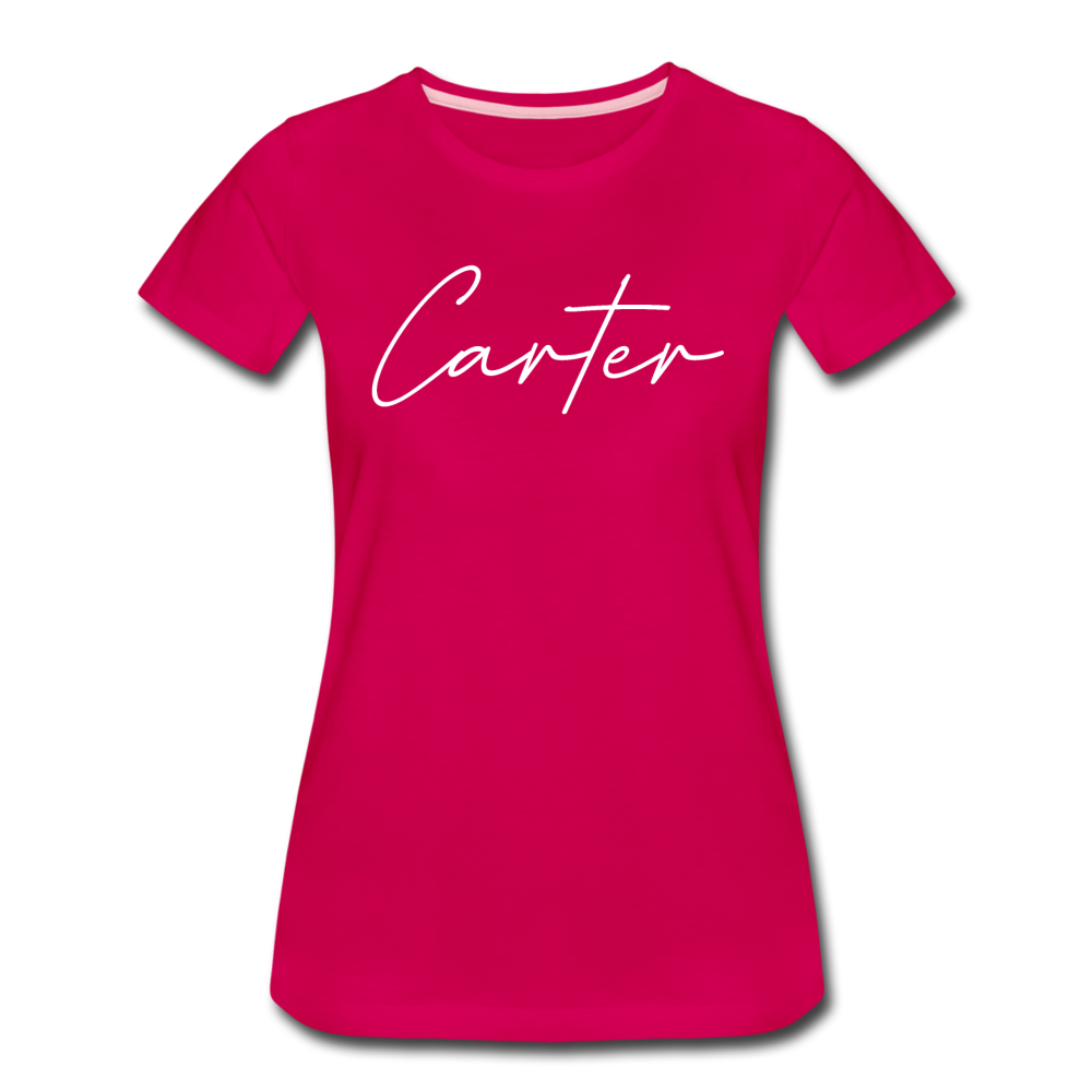 Carter County Cursive Women's T-Shirt - dark pink