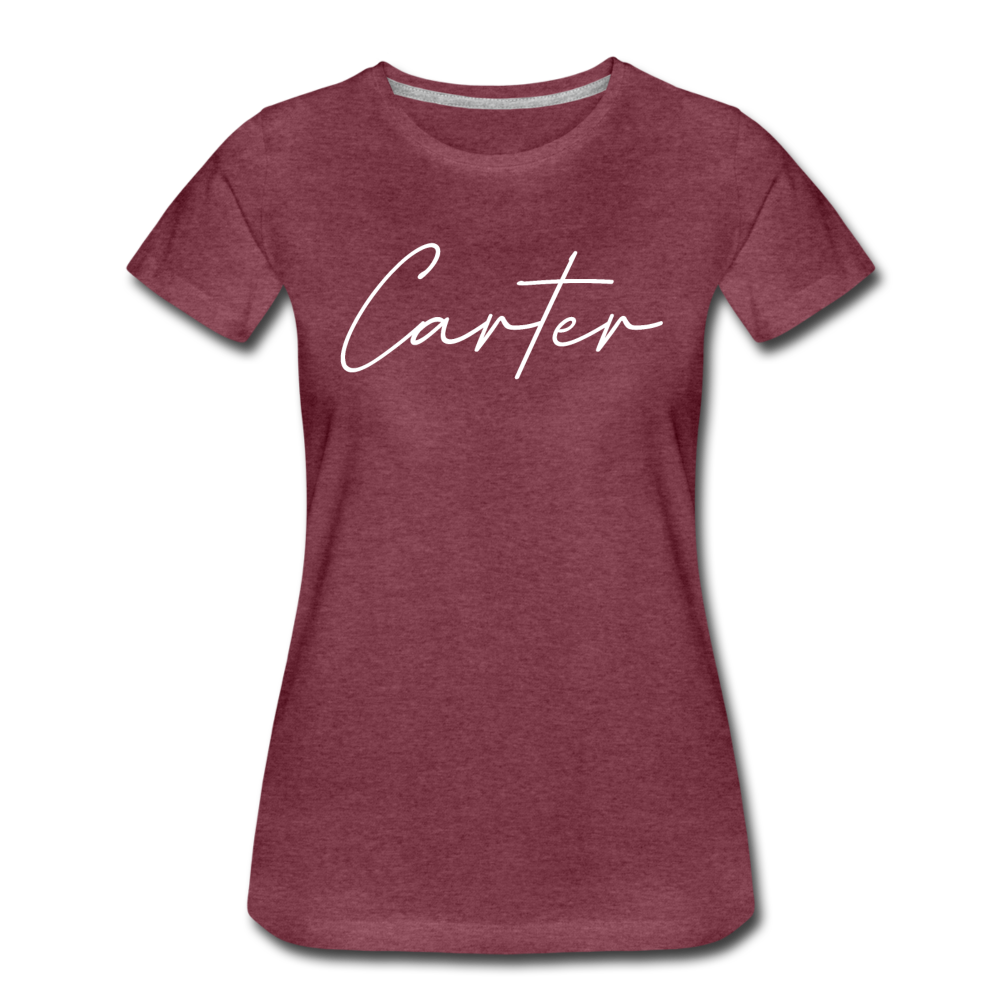 Carter County Cursive Women's T-Shirt - heather burgundy