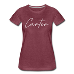 Carter County Cursive Women's T-Shirt - heather burgundy