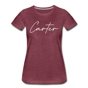 Carter County Cursive Women's T-Shirt - heather burgundy