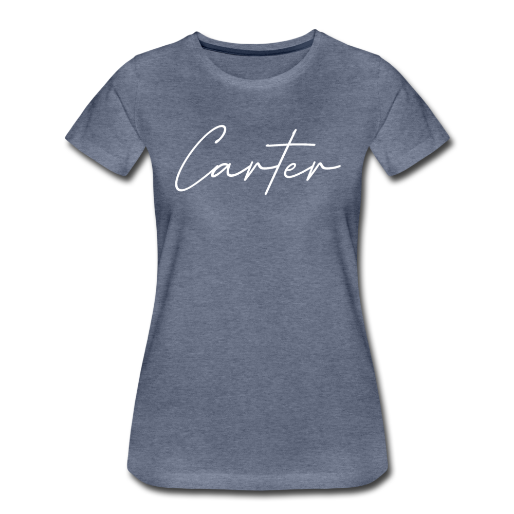 Carter County Cursive Women's T-Shirt - heather blue