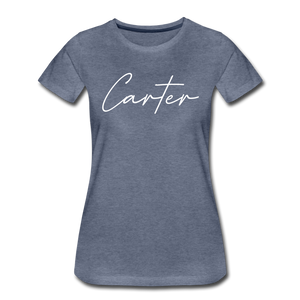 Carter County Cursive Women's T-Shirt - heather blue