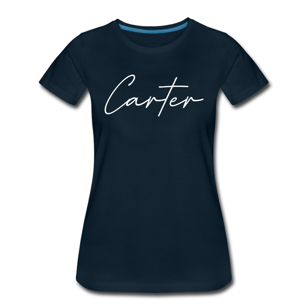 Carter County Cursive Women's T-Shirt - deep navy