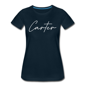 Carter County Cursive Women's T-Shirt - deep navy