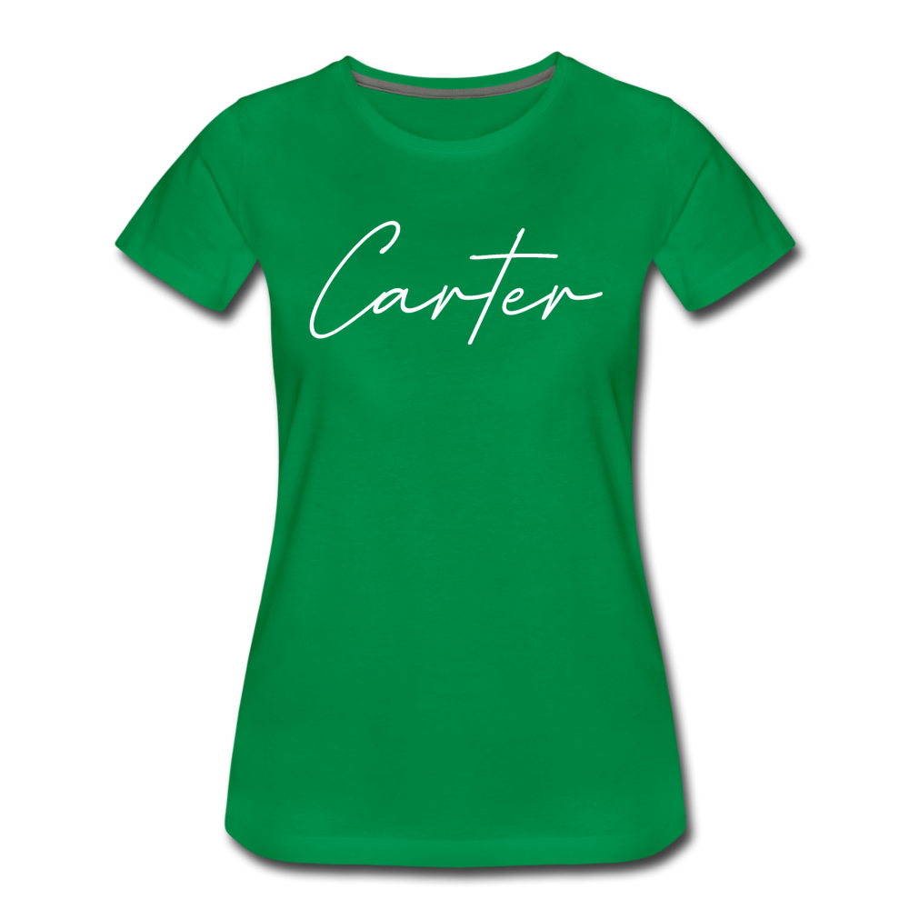 Carter County Cursive Women's T-Shirt - kelly green