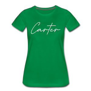 Carter County Cursive Women's T-Shirt - kelly green