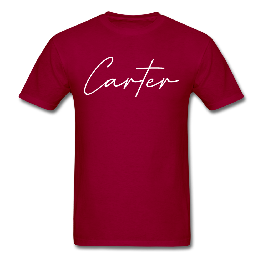 Carter County Cursive T-Shirt - dark red