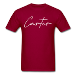 Carter County Cursive T-Shirt - dark red