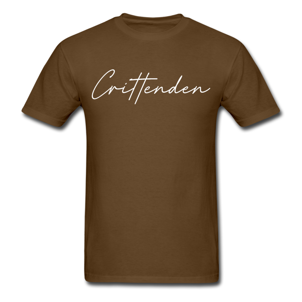 Crittenden County Cursive T-Shirt - brown