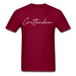 Crittenden County Cursive T-Shirt - burgundy