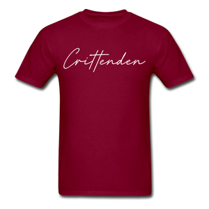 Crittenden County Cursive T-Shirt - burgundy