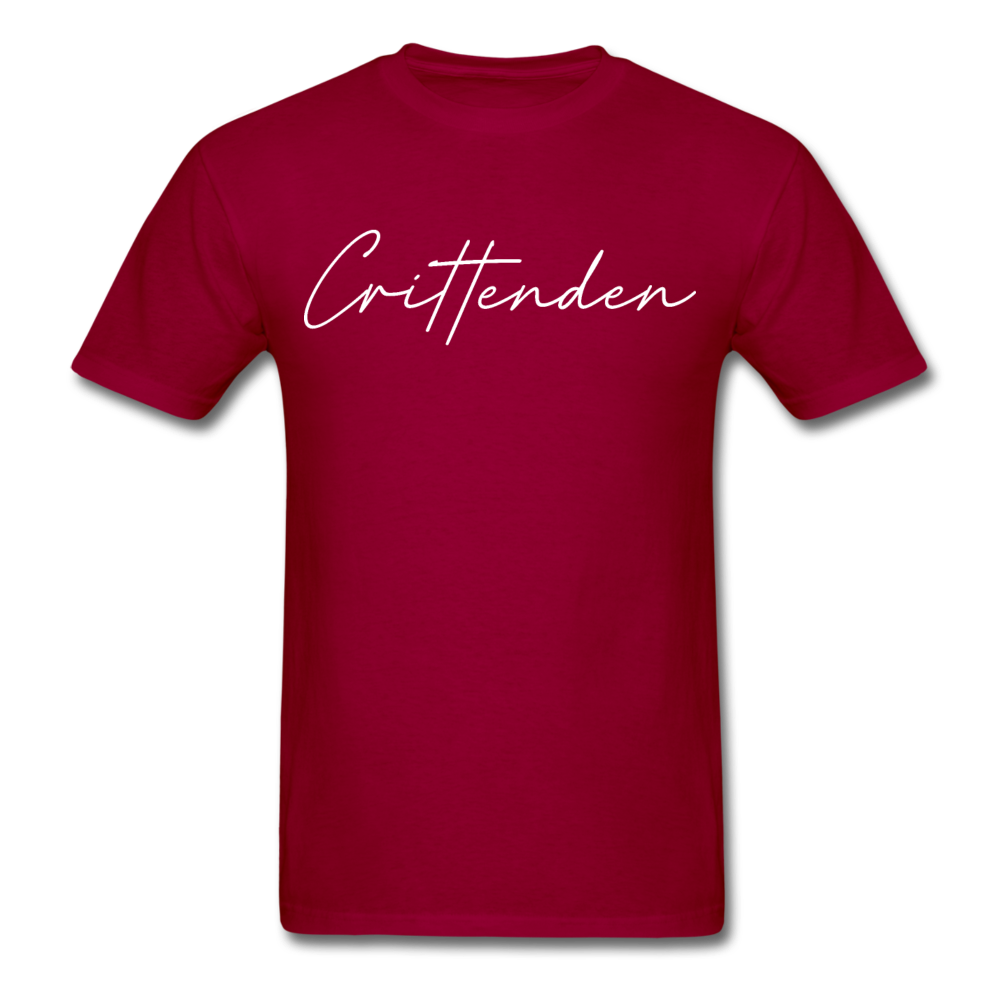 Crittenden County Cursive T-Shirt - dark red