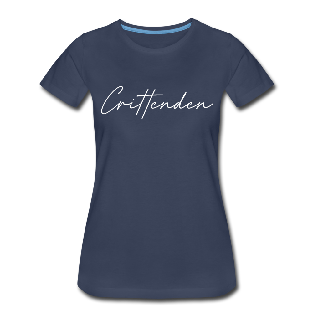 Crittenden County Cursive Women's T-Shirt - navy
