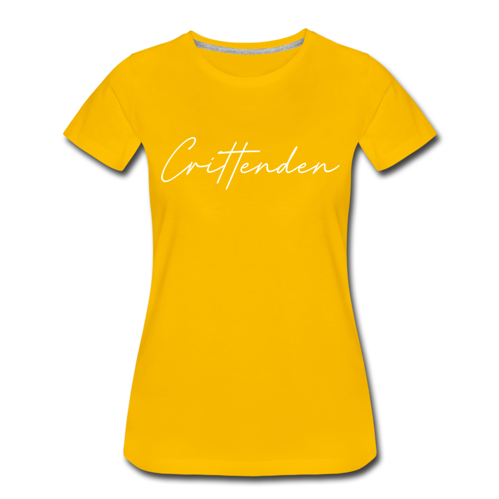 Crittenden County Cursive Women's T-Shirt - sun yellow