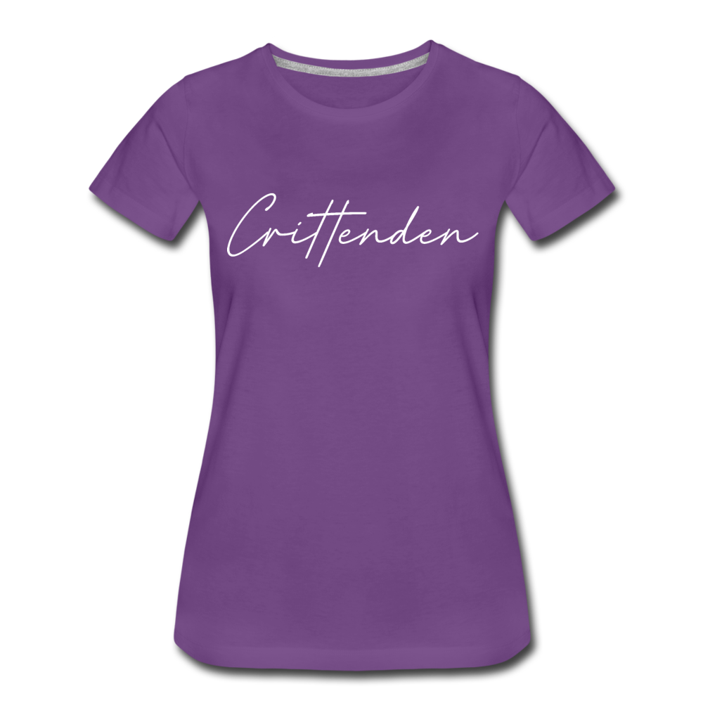 Crittenden County Cursive Women's T-Shirt - purple