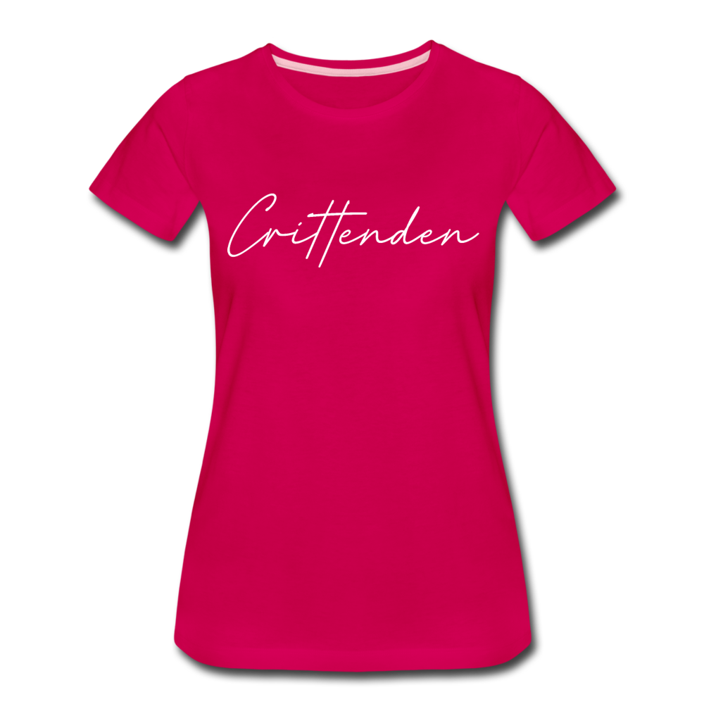 Crittenden County Cursive Women's T-Shirt - dark pink