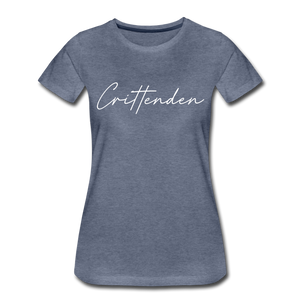 Crittenden County Cursive Women's T-Shirt - heather blue