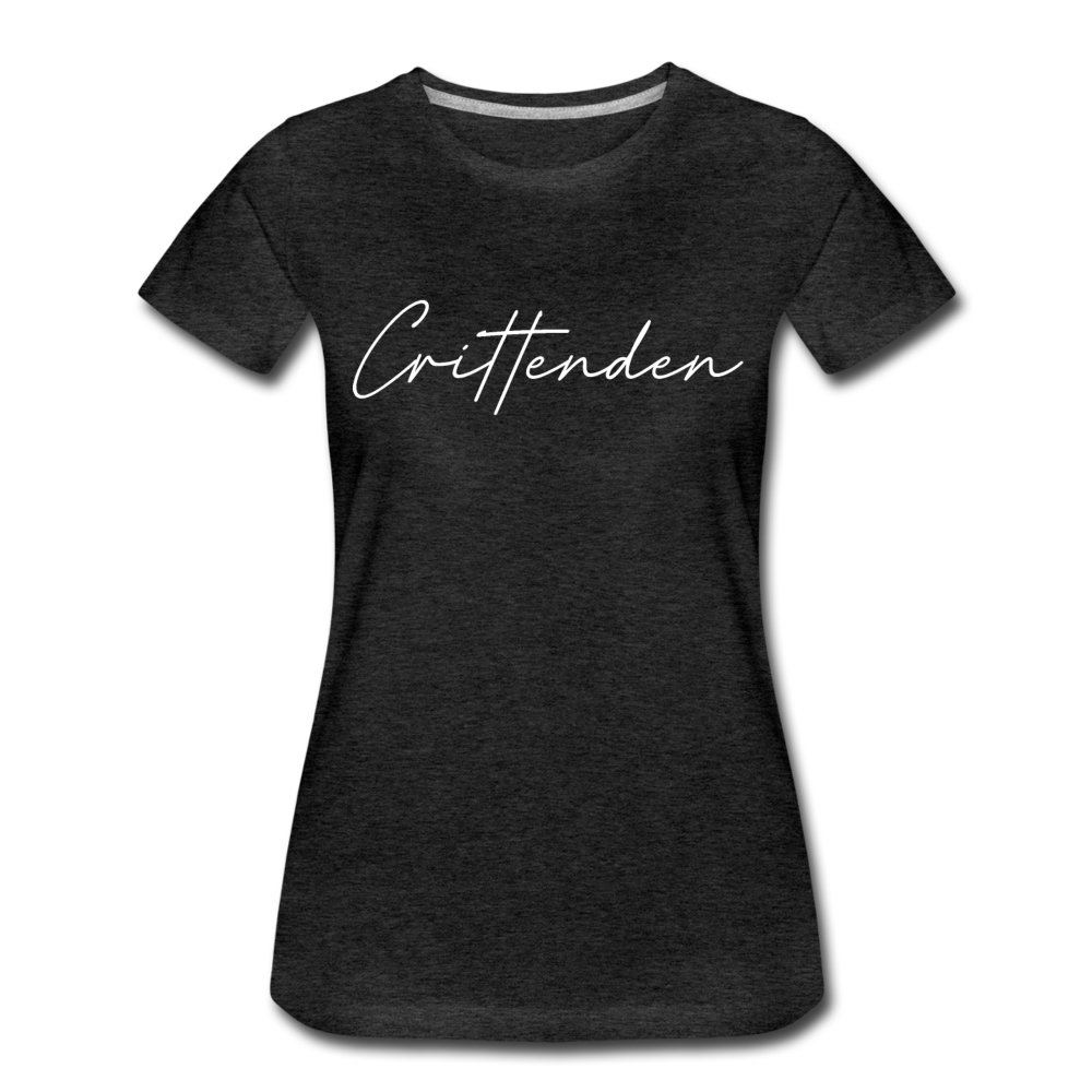 Crittenden County Cursive Women's T-Shirt - charcoal gray