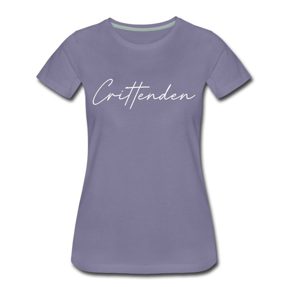 Crittenden County Cursive Women's T-Shirt - washed violet