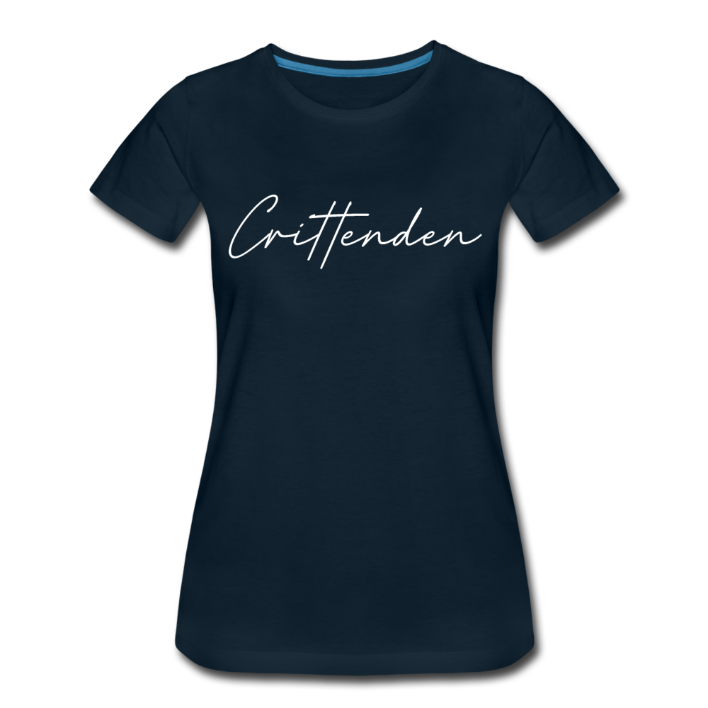Crittenden County Cursive Women's T-Shirt - deep navy