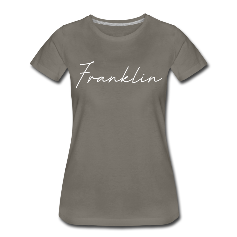Franklin County Cursive Women's T-Shirt - asphalt gray