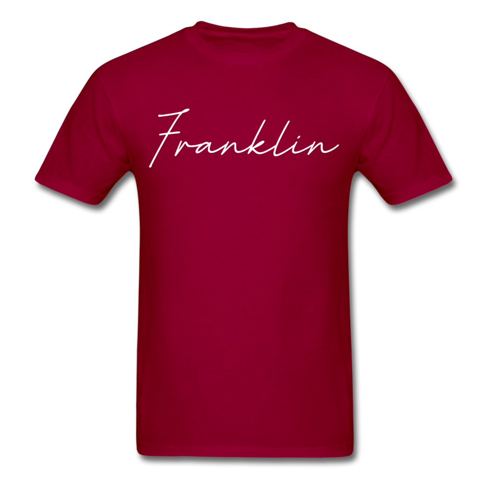 Franklin County Cursive T-Shirt - dark red