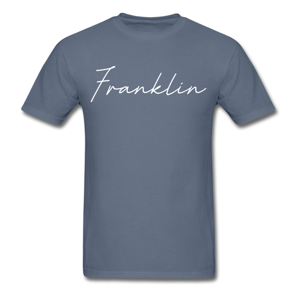 Franklin County Cursive T-Shirt - denim