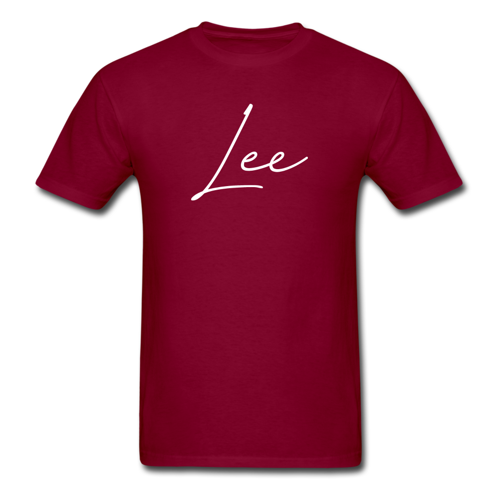 Lee County Cursive T-Shirt - burgundy