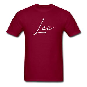 Lee County Cursive T-Shirt - burgundy