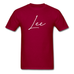 Lee County Cursive T-Shirt - dark red