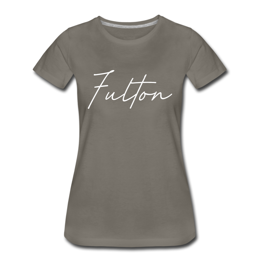 Fulton County Cursive Women's T-Shirt - asphalt gray